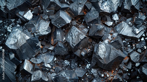 Wallpaper Mural Hematite Harmony: Discover the sleek elegance of hematite, featuring a metallic luster and shades of silver-gray to black, often with a smooth, polished texture Torontodigital.ca