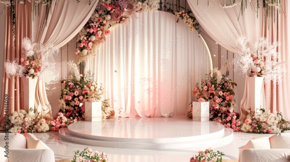 backdrop 3D rendering of wedding backdrop 3D rendering of wedding