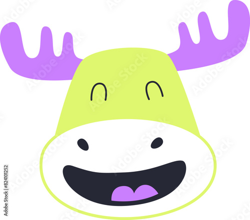 Elk Laughing Face Cartoon