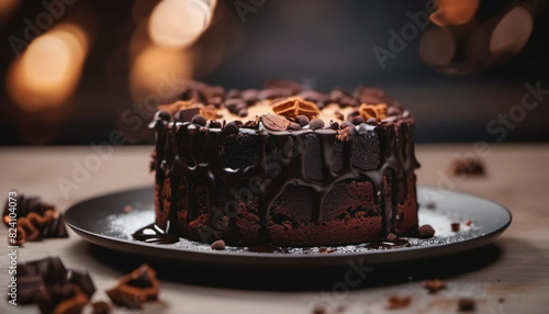 Chocolate cake with nuts, ai