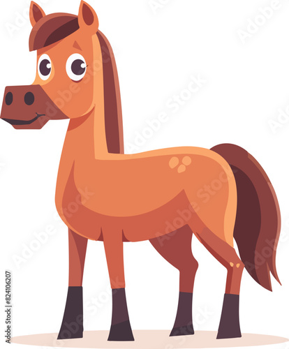 Cute Horse character standing