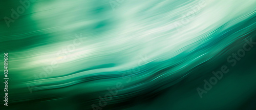 Abstract Green Gradient with Smooth Flowing Lines and Blurred Motion Effect for Modern Artistic Background and Design