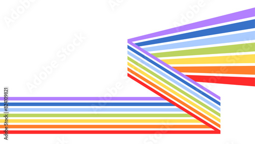 Abstract background with rainbow colored lines advancing and rotating in parallel.