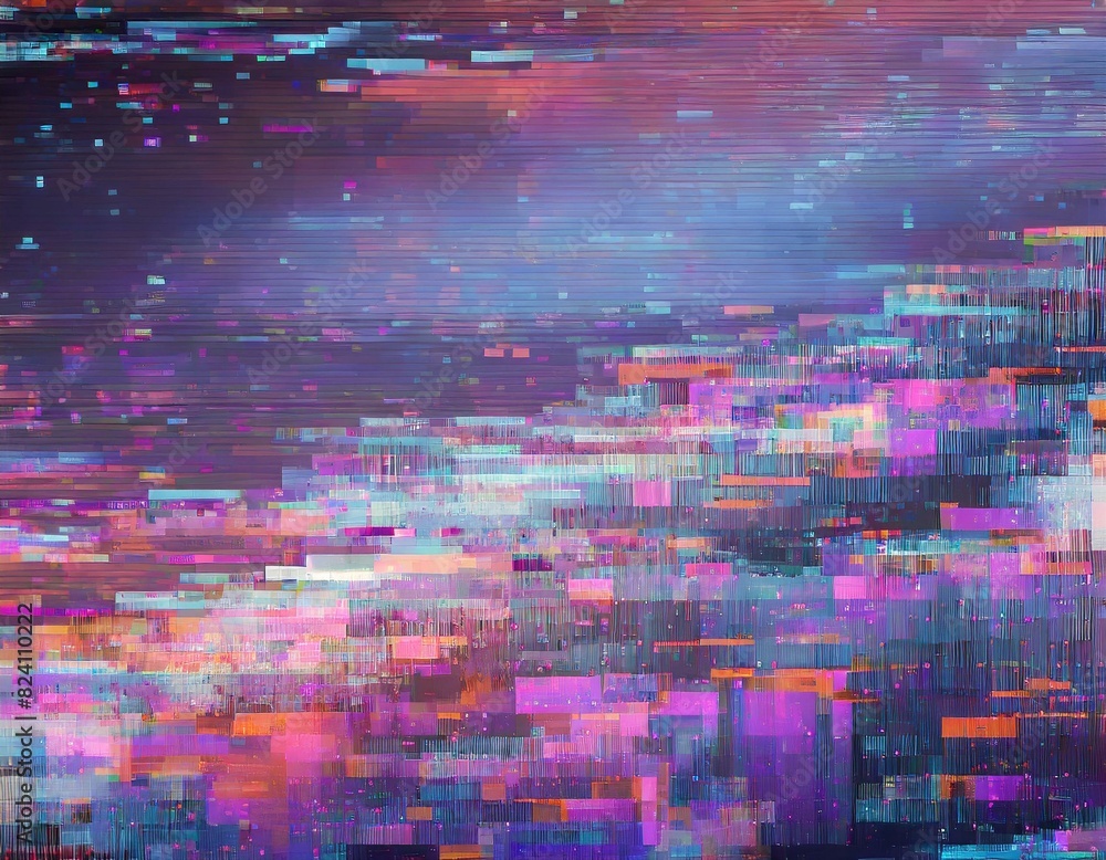 Obraz premium square pixel pixels noise glitch fx effect