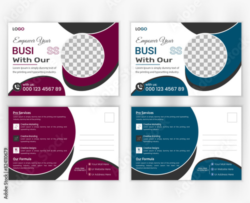 Corporate Postcard or Eddm postcard design template, Corporate Business Postcard Template Design, Simple and Clean Modern Minimal Postcard Template, Business Postcard Layout
