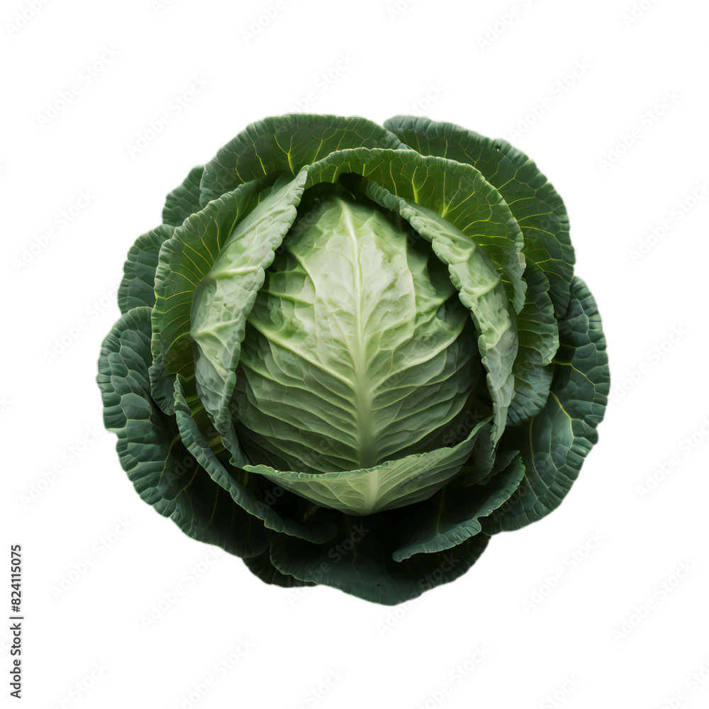 Obraz premium PNG of a organic fresh green healthy cabbage