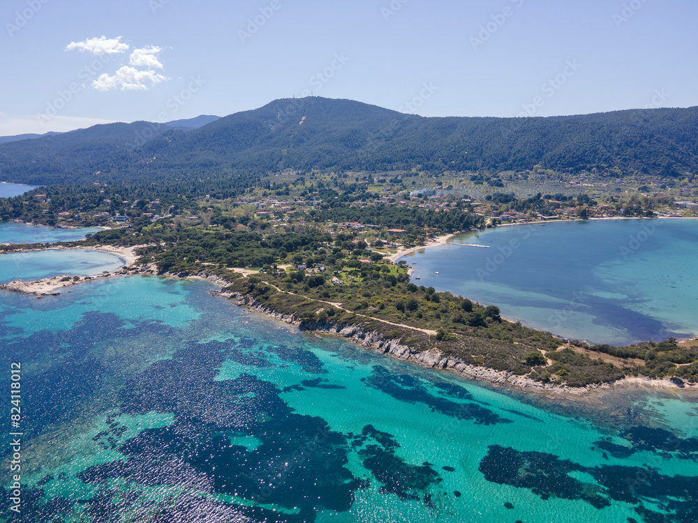 Naklejka premium Sithonia coastline near Karydi Beach, Chalkidiki, Greece