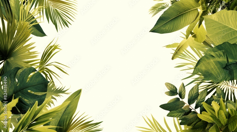 Fototapeta premium collection leafs of tropical