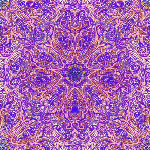 Mandala seamless pattern. Vintage decorative elements. Hand drawn background....
