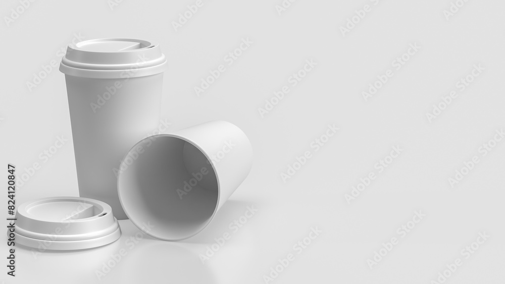The Coffee paper cup for hot drink concept 3d rendering. The Coffee paper cup for hot drink concept 3d rendering.