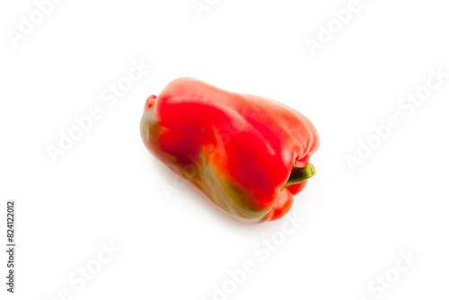 Red bell pepper isolated on white background with clipping path. .