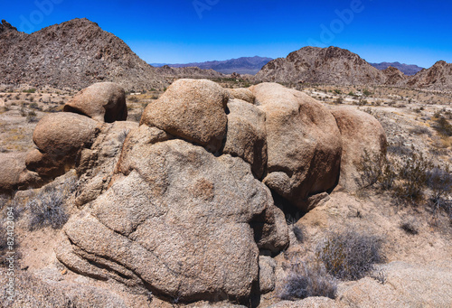 Hayfield Road off-ramp, Mojave Desert, California photo