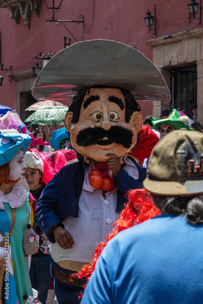 Fototapeta premium Costumes for the celebration of San Pascual Baylon in San Miguel de Allende in the state of Guanajuato, Mexico.
