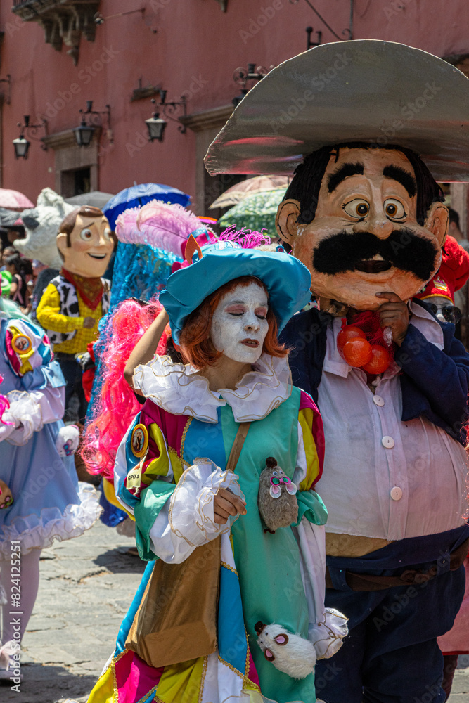Fototapeta premium Costumes for the celebration of San Pascual Baylon in San Miguel de Allende in the state of Guanajuato, Mexico.