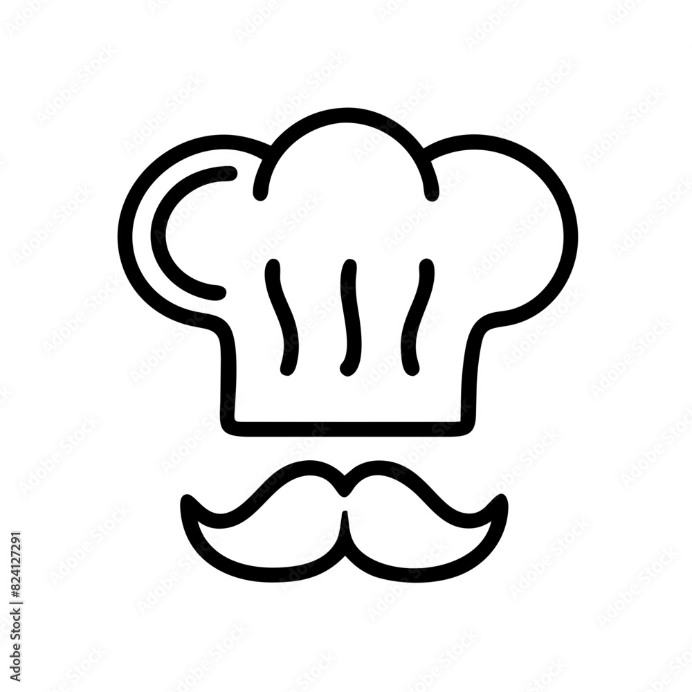 chef hat with mustache icon, chef hat mustache icon for label, logo, symbol, menu and web sites. chef hat with mustache icon, chef hat mustache icon for label, logo, symbol, menu and web sites.