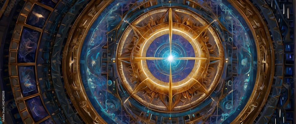 Fototapeta premium Mystical astral clockwork illustration