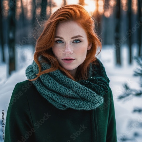 portrait of a woman in winter