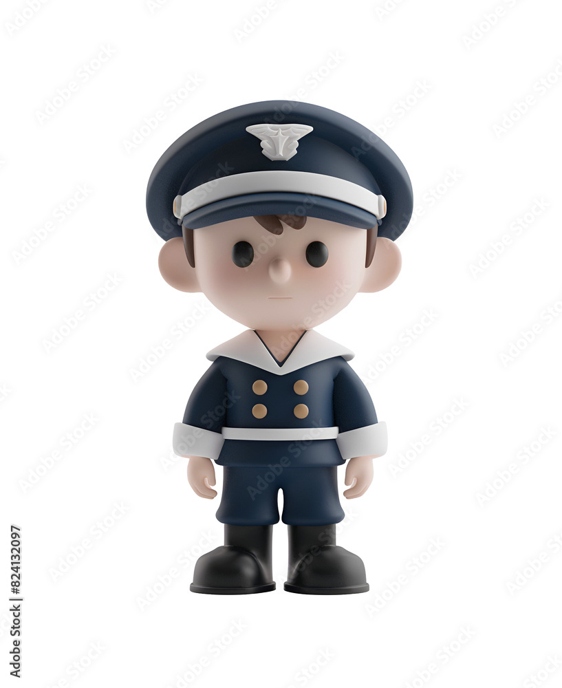 3D Render Illustration of Cute Happy Sailor Man, A Navy Soldier with Sailor Hat, in Chibi Character Cartoon, Isolated on Transparent Background, PNG 3D Render Illustration of Cute Happy Sailor Man, A Navy Soldier with Sailor Hat, in Chibi Character Cartoon, Isolated on Transparent Background, PNG