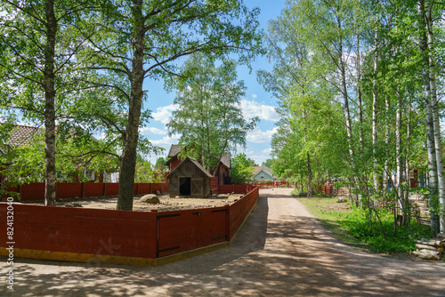 Farm in Theme park Astrid Lindgren's World in Vimmerby. Sweden photo