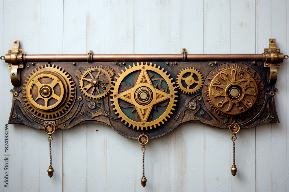 Steampunk Brass Banner with Cogs Steampunk Brass Banner with Cogs