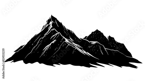 silhouette illustration Mountain vector SVG