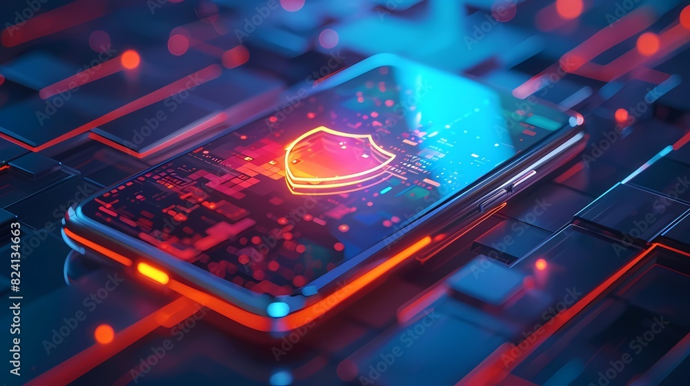 Imagine mobile device with a backup icon and a shield Imagine mobile device with a backup icon and a shield
