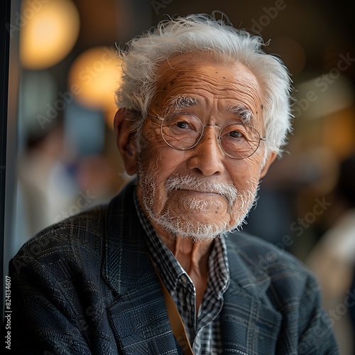 old Japanese businessman at a techdriven business conference