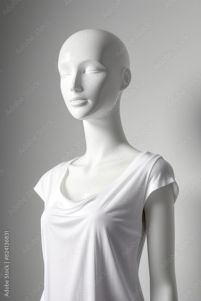 Un maniquí con indumentaria lisa para mockup de marcas de moda y ropa, modelo Un maniquí con indumentaria lisa para mockup de marcas de moda y ropa, modelo