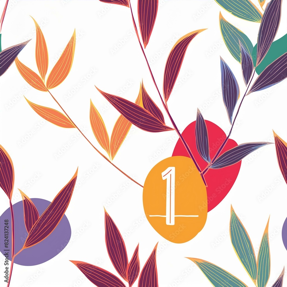 Obraz premium seamless pattern with autumn leaves