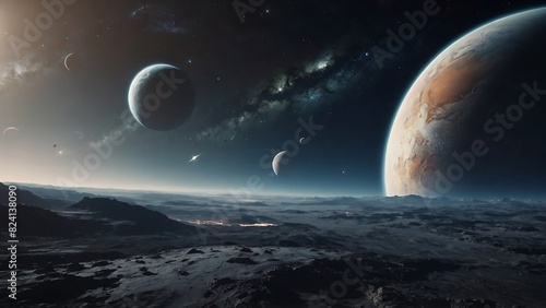 space view earth and moon