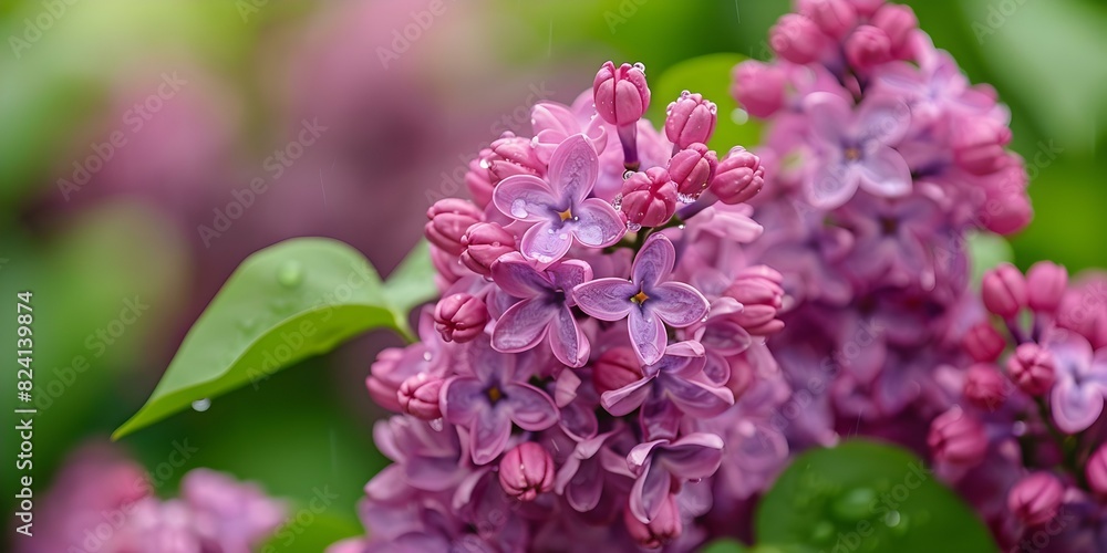 Blooming lilac bush with heavy branches full of wet flowers. Concept Nature Photography, Spring Blooms, Lilac Bush, Wet Flowers, Garden Aesthetics Blooming lilac bush with heavy branches full of wet flowers. Concept Nature Photography, Spring Blooms, Lilac Bush, Wet Flowers, Garden Aesthetics