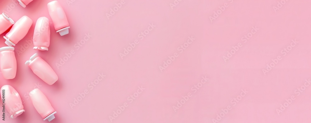 A set of earplugs isolated on a pink background with space for text A set of earplugs isolated on a pink background with space for text