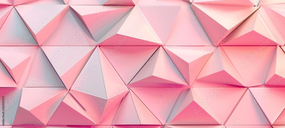 Obraz premium Tranquil Pastel Pink Geometric Shapes Background for Serene Atmosphere