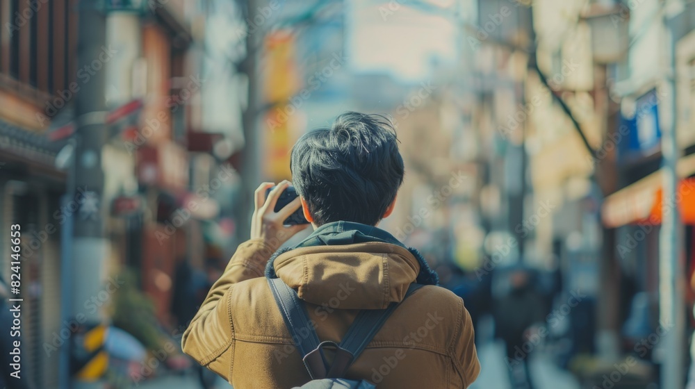 young man taking photographs generative ai young man taking photographs generative ai