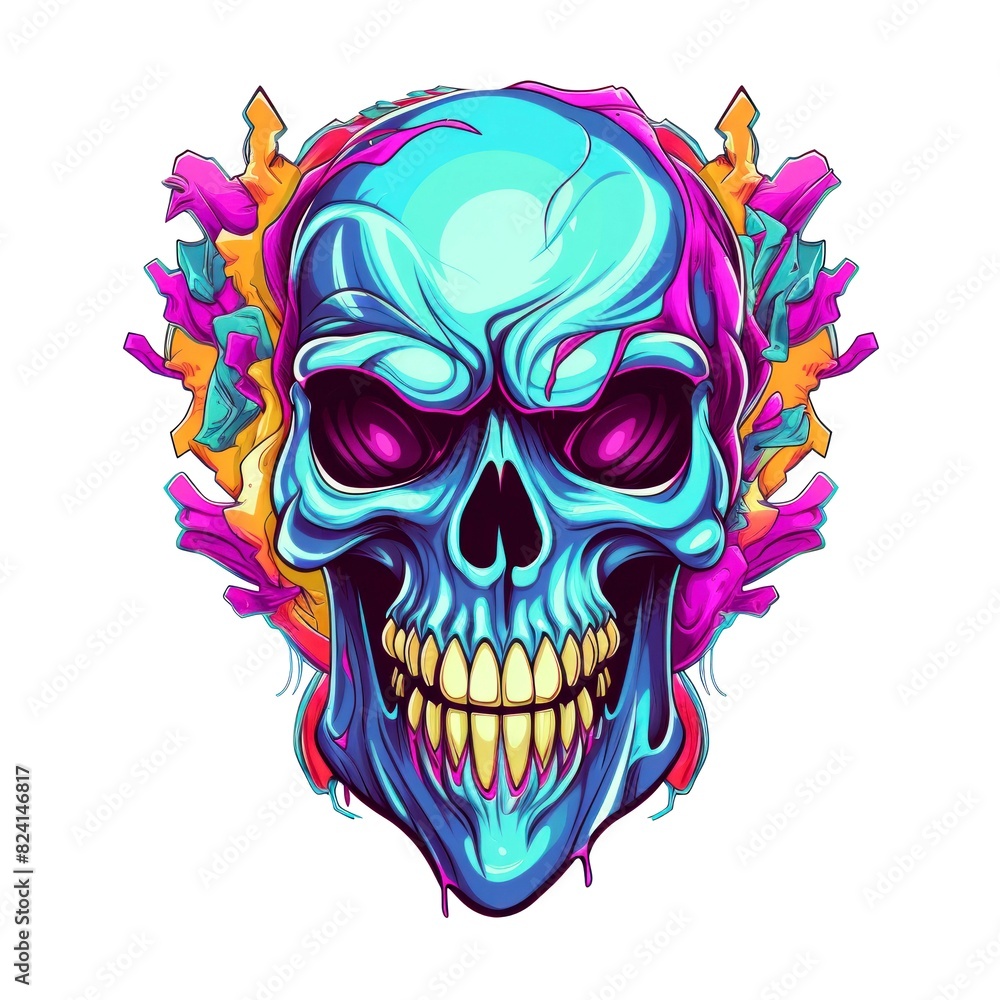 skull american style isolate white background skull american style isolate white background