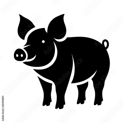 silhouette illustration pig vector SVG