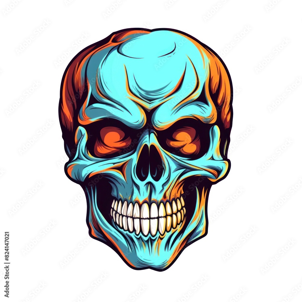 skull american style isolate white background skull american style isolate white background