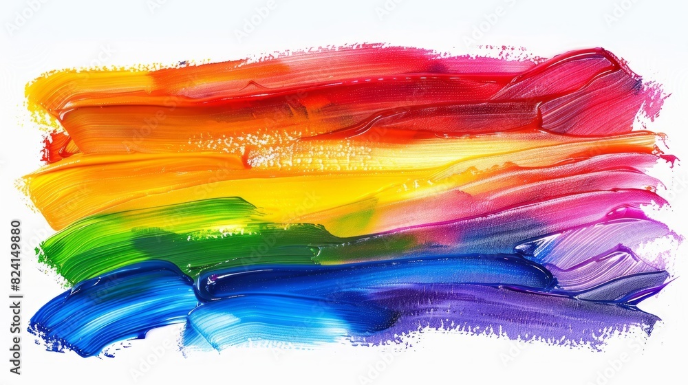 Rainbow Acrylic Paint Brush Strokes. Rainbow Acrylic Paint Brush Strokes.