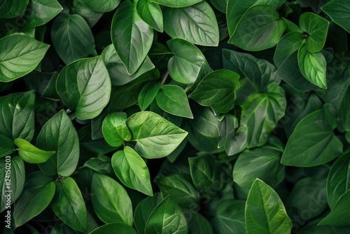 deep fresh green leaves texture background - generative ai