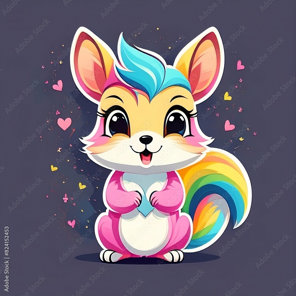 Obraz premium Vector squirrel character for t-shirt design