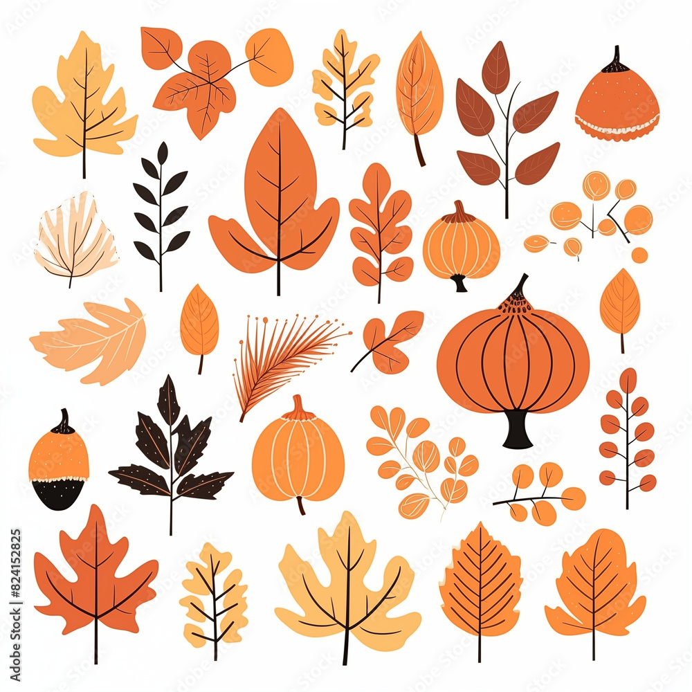 Obraz premium autumn leaves on white background 