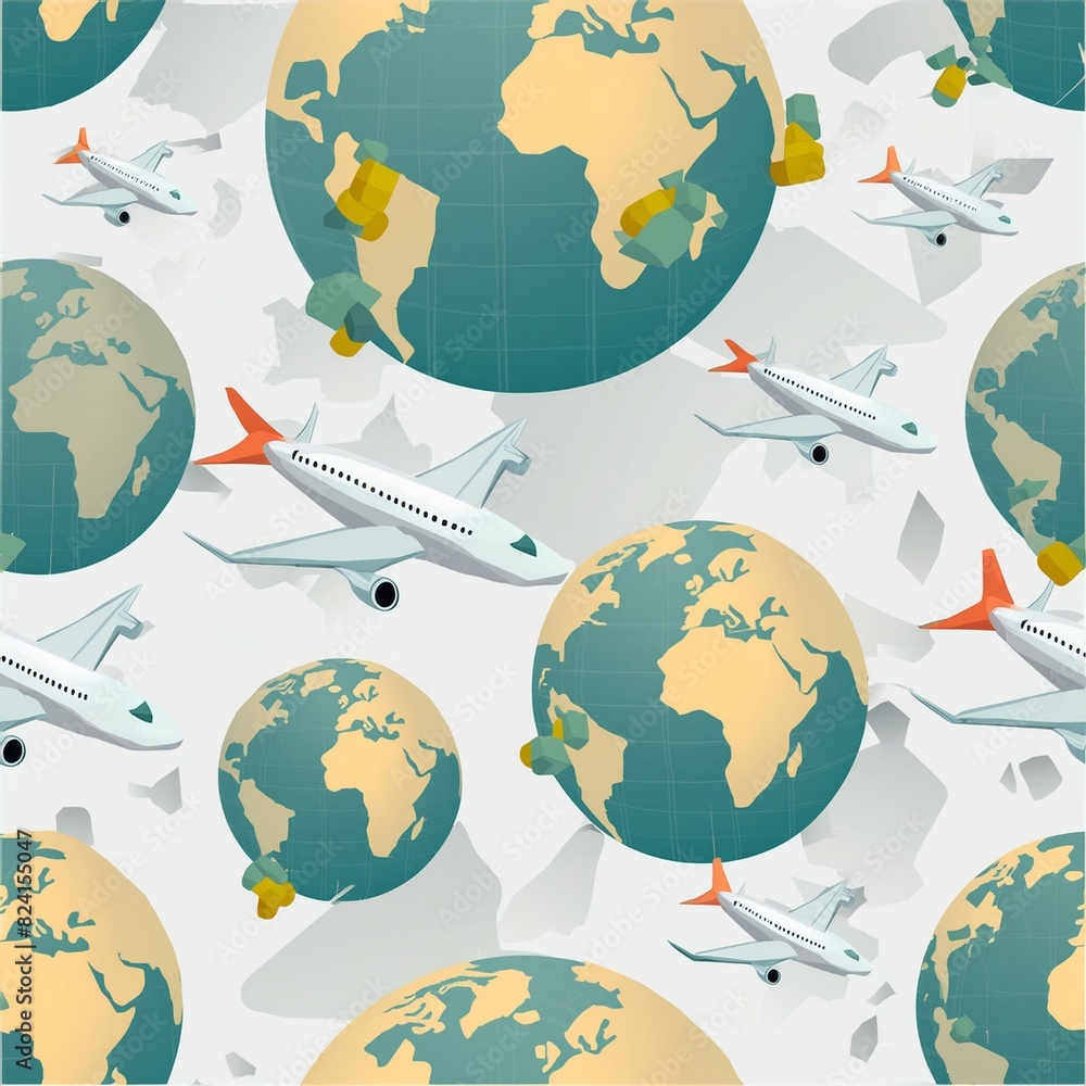 Fototapeta premium world map and globes