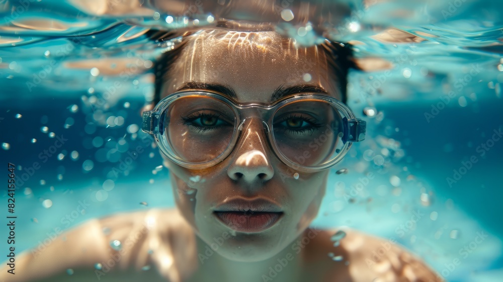 Naklejka premium Swimmer in the pool generative ai