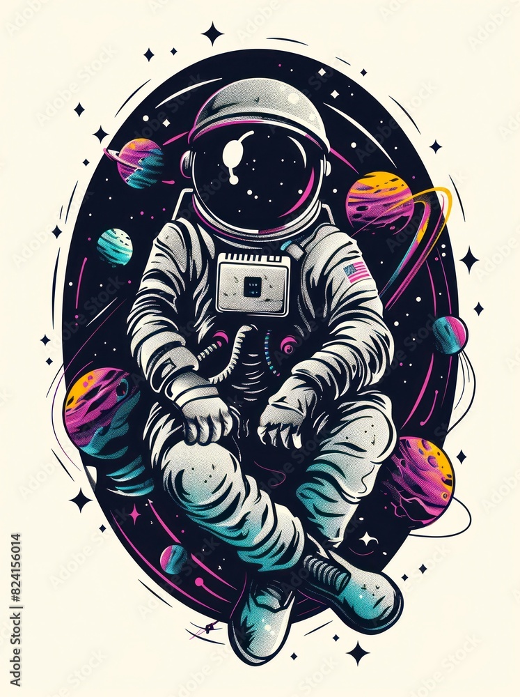 Naklejka premium illustration art of astronaut