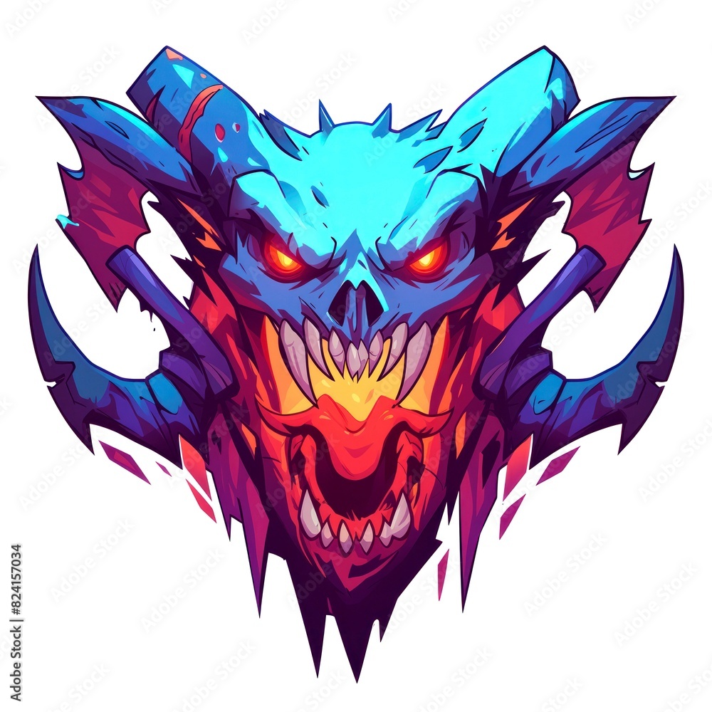 Fototapeta premium illustration art of head of beast on white background