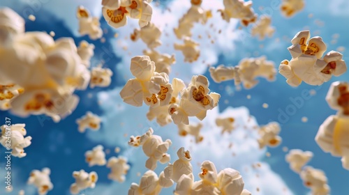Popcorn flying in the air generative ai