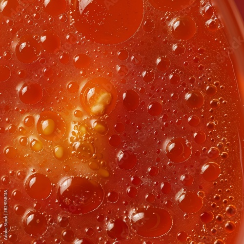 A detailed close-up shot of tomato juice. Perfect for advertising or illustrating thirst-quenching beverages.