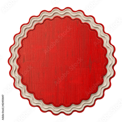 Fototapeta Naklejka Na Ścianę i Meble -  Red wooden frame with ropes in realistic 3d render with transparent background