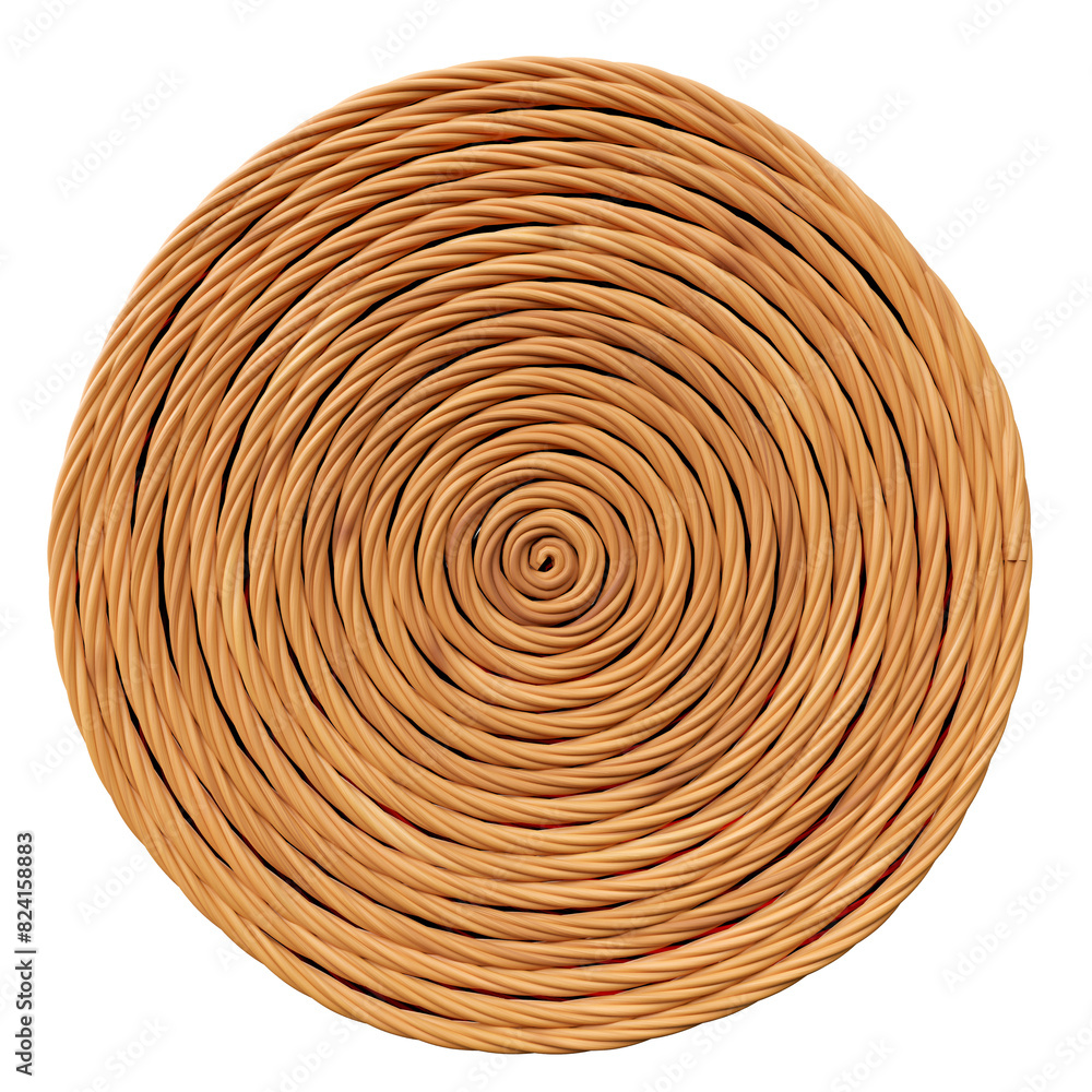 Fototapeta premium Frame of coiled ropes in realistic 3d render with transparent background