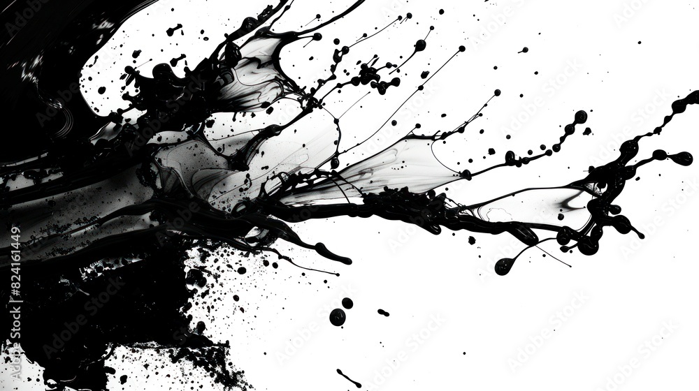 Obraz premium illustration splash ink and brush on white background